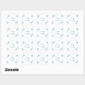 Blue Shimmering Chic Snowflake Holiday Vierkante Sticker (Vel)