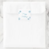Blue Shimmering Chic Snowflake Holiday Vierkante Sticker (Tas)