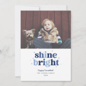 Blue Shine Bright Hanukkah-fotokaart Feestdagenkaart (Voorkant)