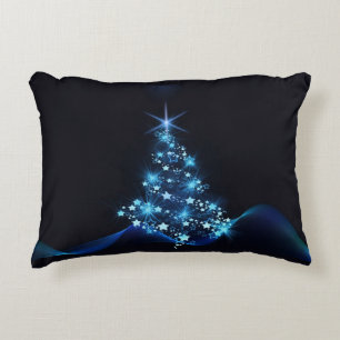 Blue Shine of Stars op de kerstboom Accent Kussen