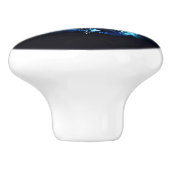 Blue Shine of Stars op de kerstboom Keramische Knop (Zijkant)