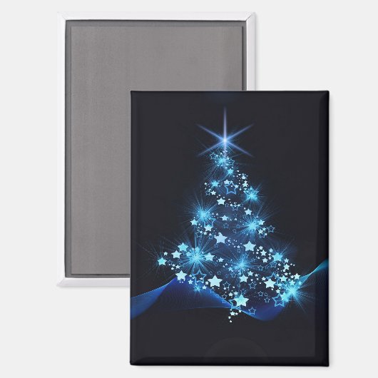 Blue Shine of Stars op de kerstboom Magneet (Voorkant / Achterkant)