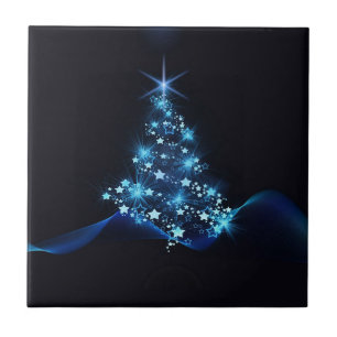 Blue Shine of Stars op de kerstboom Tegeltje