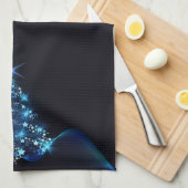 Blue Shine of Stars op de kerstboom Theedoek (Quarter Fold)