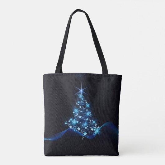 Blue Shine of Stars op de kerstboom Tote Bag (Achterkant)