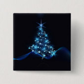Blue Shine of Stars op de kerstboom Vierkante Button 5,1 Cm (Voorkant)
