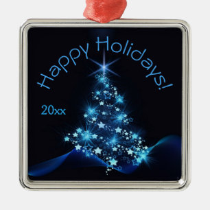 Blue Shine of Stars tijdens het donkere jaar van d Metalen Ornament