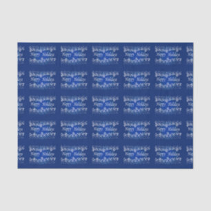 Blue Shining Stars Happy Holiday Tissue Paper Tissuepapier