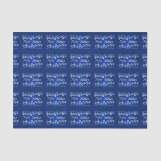 Blue Shining Stars Happy Holiday Tissue Paper Tissuepapier (Voorkant)