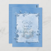 Blue Shiny Elegant Sparkly Save the Date Briefkaart (Voorkant / Achterkant)
