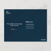 Blue Shiny Faux Folie Glam Modern BEDANKT Briefkaart (Achterkant)