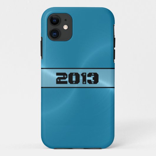 Blue Shiny Stainless Steel Metal 12 Case-Mate iPhone Case (Achterkant)