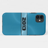 Blue Shiny Stainless Steel Metal 12 Case-Mate iPhone Case (Achterkant (horizontaal))