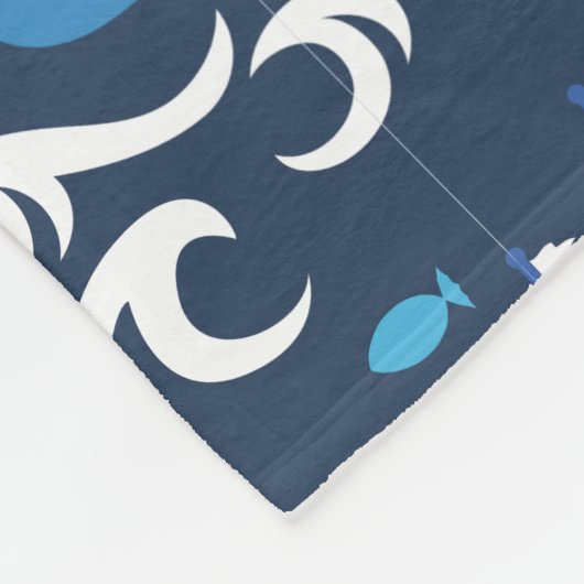 Blue Ship Voyage in het Zee Pattern II Fleece Deken (Hoek)