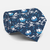 Blue Ship Voyage in het Zee Pattern II Stropdas (Opgerold)