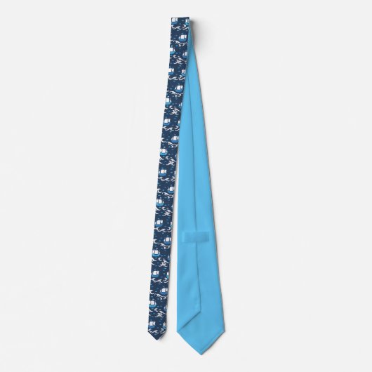 Blue Ship Voyage in het Zee Pattern II Stropdas (Achterkant)