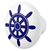 Blue Ship Wheel Nautical Thleed Cabinet Knob Keramische Knop (Rechts)