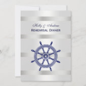 Blue Ship Wheel Silver Wht BG V Rehearsal Din Kaart (Voorkant)