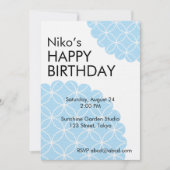 Blue Shippo Editable Invitation Template Kaart (Voorkant)