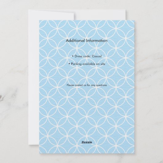 Blue Shippo Editable Invitation Template Kaart (Achterkant)