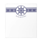 Blue Ships Wheel Personalized Notitieblok (Voorkant)