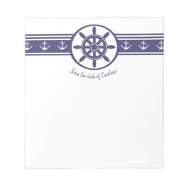 Blue Ships Wheel Personalized Notitieblok