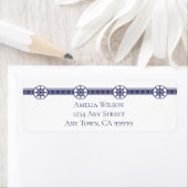 Blue Ships Wheel Return Address Label (Insitu)