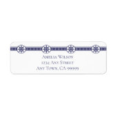 Blue Ships Wheel Return Address Label (Voorkant)