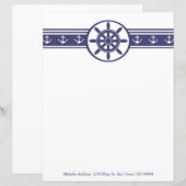 Blue Ships Wheel Specialized Paper Sheet (Voorkant / Achterkant)
