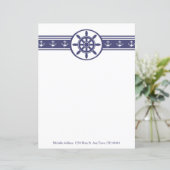 Blue Ships Wheel Specialized Paper Sheet (Staand voorkant)