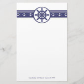 Blue Ships Wheel Specialized Stationery Briefpapier (Voorkant)