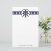Blue Ships Wheel Specialized Stationery Briefpapier (Staand voorkant)