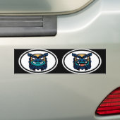 Blue Shisa pair Bumpersticker (Op auto)