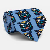 Blue Shisa Stropdas (Opgerold)