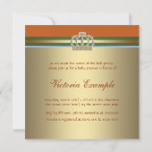 Blue Shoes Gold Crown Prince Baby shower Kaart (Achterkant)