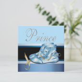 Blue Shoes Zwart Blauw Kroonprins Baby shower Kaart (Staand voorkant)
