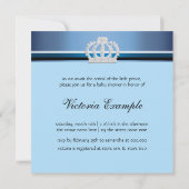 Blue Shoes Zwart Blauw Kroonprins Baby shower Kaart (Achterkant)