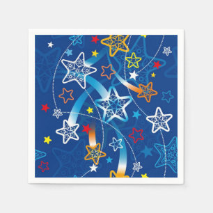Blue Shooting Stars Pattern Napkins Servetten