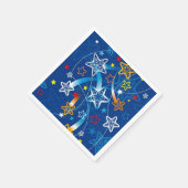 Blue Shooting Stars Pattern Napkins Servetten (Hoek)