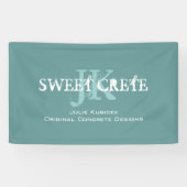 Blue  Shop Business Monogram Spandoek (Horizontaal)