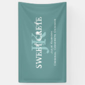 Blue  Shop Business Monogram Spandoek (Verticaal)