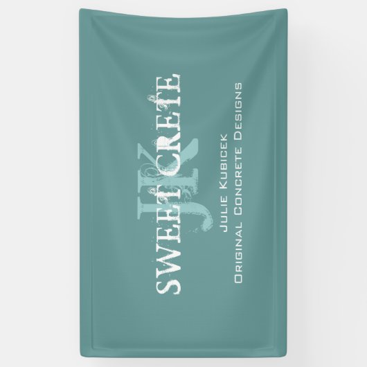 Blue  Shop Business Monogram Spandoek (Verticaal)