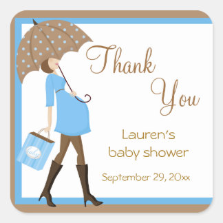 Blue Shopper Baby shower Stickers