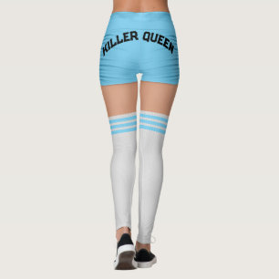 Blue Shorts Knie Sokken Naam Roller Derby Leggings