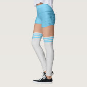Blue Shorts Knie Sokken Naam Roller Derby Leggings (Links)