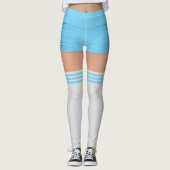 Blue Shorts Knie Sokken Naam Roller Derby Leggings (Voorkant)