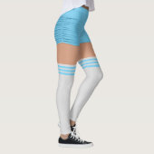 Blue Shorts Knie Sokken Naam Roller Derby Leggings (Rechts)