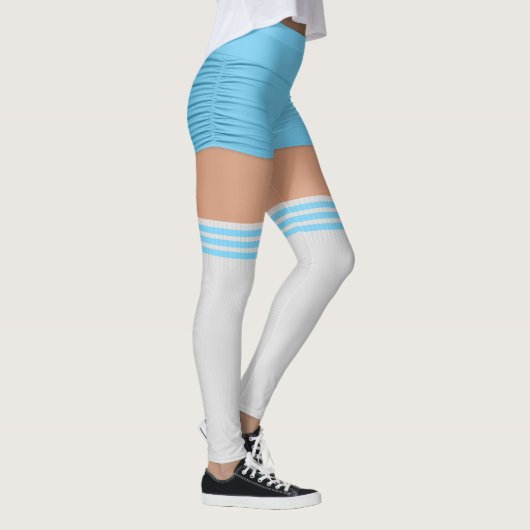 Blue Shorts Knie Sokken Naam Roller Derby Leggings (Rechts)