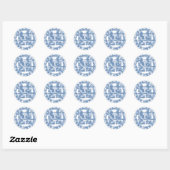 Blue Shuan Xi Ronde Sticker (Vel)