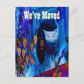 Blue Siamese Cat Moving New Address Briefkaart (Voorkant)